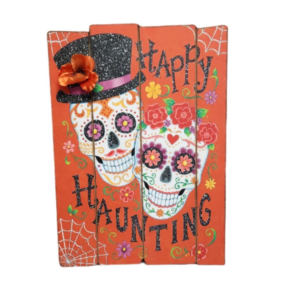 Halloween home decor "Happy Haunting"